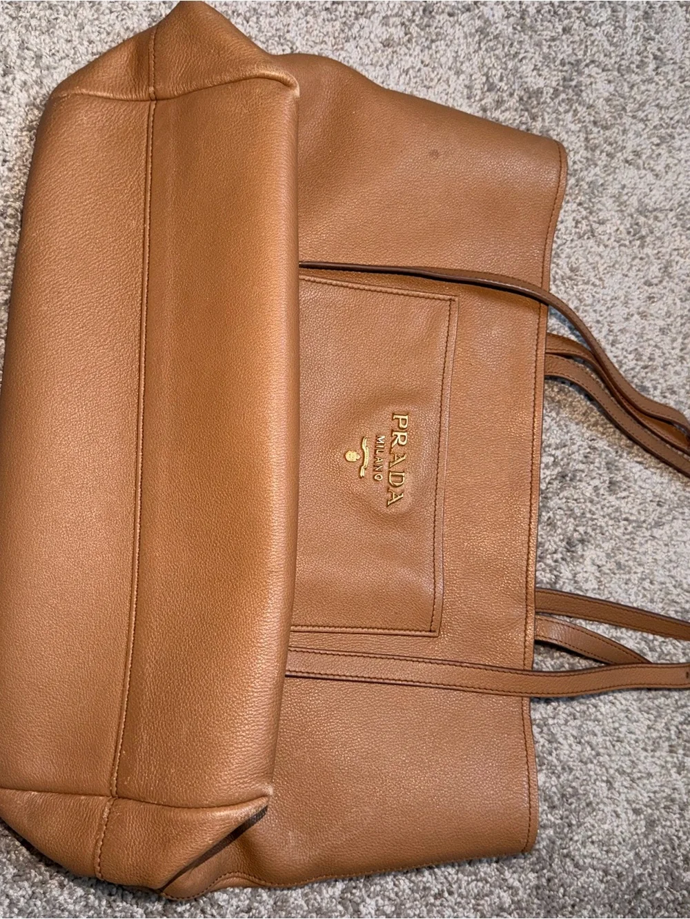 Vitello Daino Leather Vitello Daino Front Pocket Tote